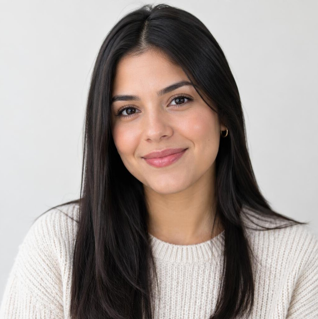 Studio portrait of a young Brazilian woman